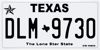 TX license plate DLM9730