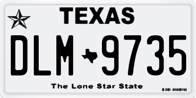 TX license plate DLM9735