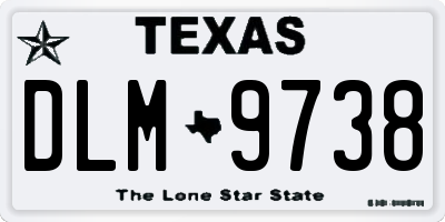 TX license plate DLM9738