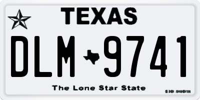 TX license plate DLM9741