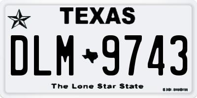 TX license plate DLM9743