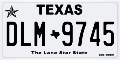 TX license plate DLM9745