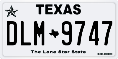TX license plate DLM9747