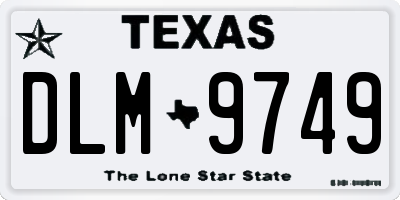 TX license plate DLM9749