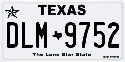 TX license plate DLM9752