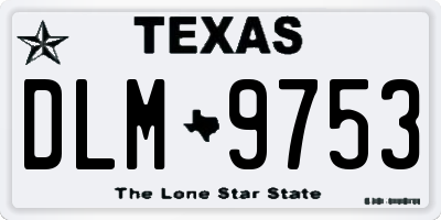TX license plate DLM9753