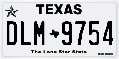 TX license plate DLM9754