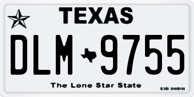 TX license plate DLM9755