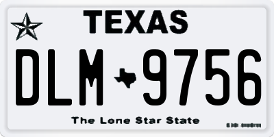 TX license plate DLM9756