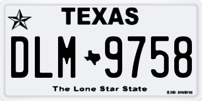 TX license plate DLM9758