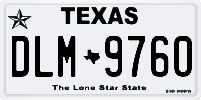 TX license plate DLM9760