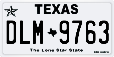 TX license plate DLM9763