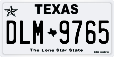TX license plate DLM9765