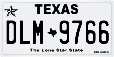 TX license plate DLM9766