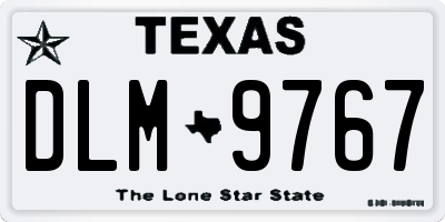 TX license plate DLM9767