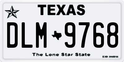 TX license plate DLM9768