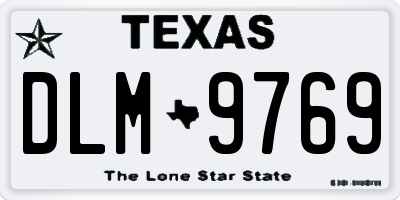 TX license plate DLM9769