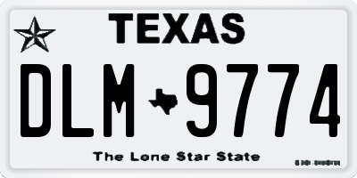 TX license plate DLM9774
