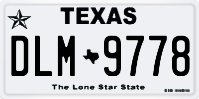 TX license plate DLM9778