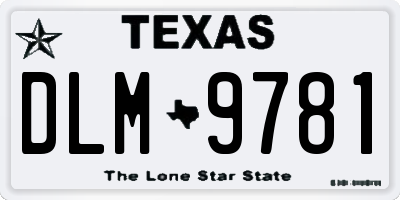 TX license plate DLM9781