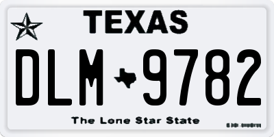 TX license plate DLM9782