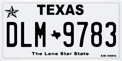 TX license plate DLM9783