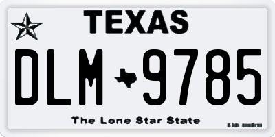 TX license plate DLM9785