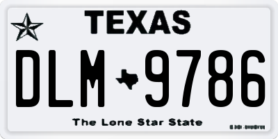 TX license plate DLM9786