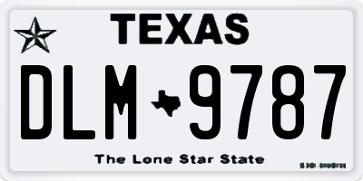 TX license plate DLM9787