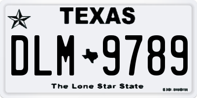 TX license plate DLM9789