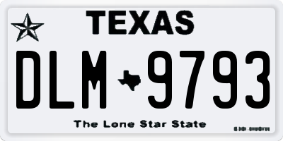 TX license plate DLM9793