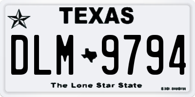 TX license plate DLM9794