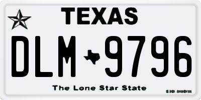 TX license plate DLM9796