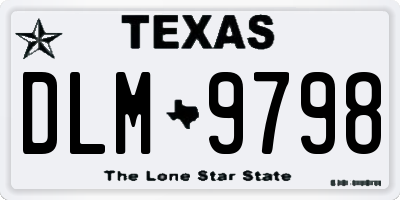 TX license plate DLM9798