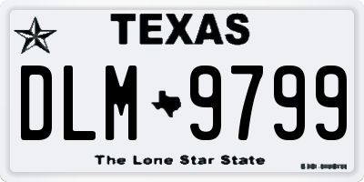 TX license plate DLM9799
