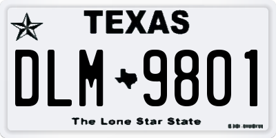 TX license plate DLM9801