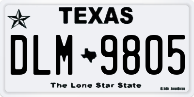 TX license plate DLM9805