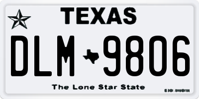 TX license plate DLM9806