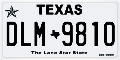 TX license plate DLM9810