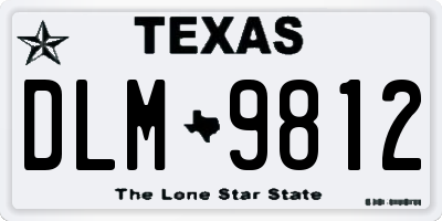 TX license plate DLM9812