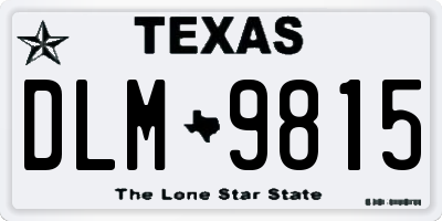 TX license plate DLM9815