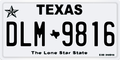 TX license plate DLM9816