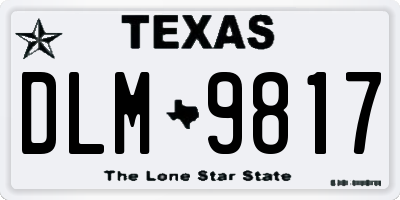 TX license plate DLM9817