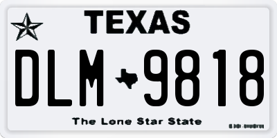 TX license plate DLM9818
