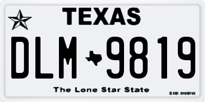TX license plate DLM9819