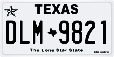 TX license plate DLM9821