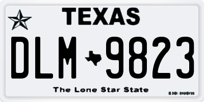 TX license plate DLM9823