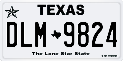 TX license plate DLM9824