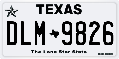 TX license plate DLM9826