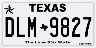 TX license plate DLM9827
